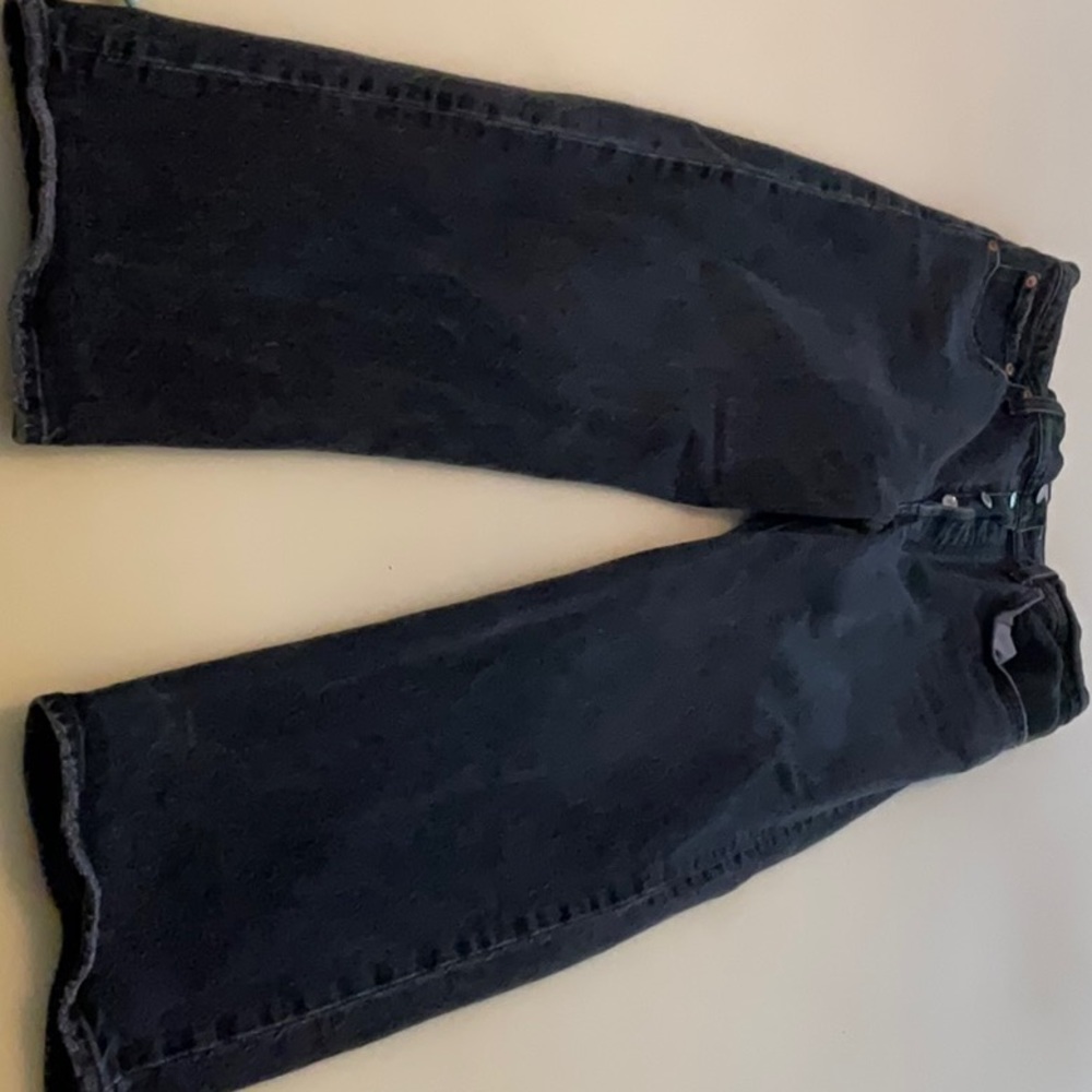 Free People Ribcage Straight Black Jeans by Levi Size 30
